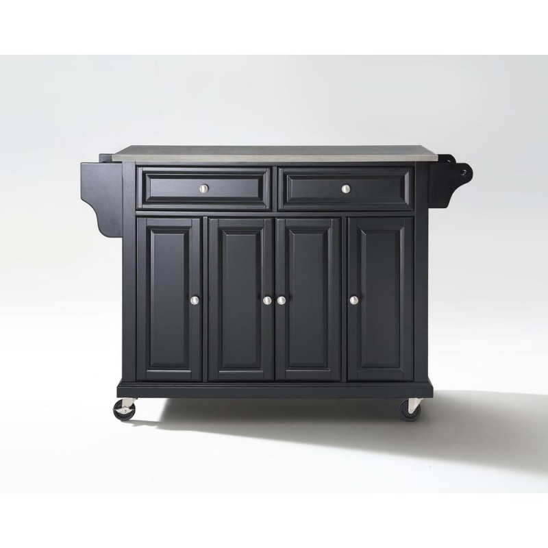 Full Size Stainless Steel Top Kitchen Cart Black/Stainless Steel