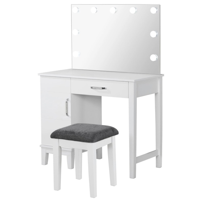 Elijah Vanity Set with LED Lights and Stool