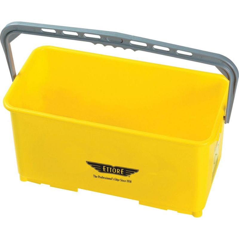 Ettore 6-Gallon Super Bucket - 24 Quart - Handle, Secure Grip - 10.5" X 21.8" X 11.8" - Yellow - 6 / Carton