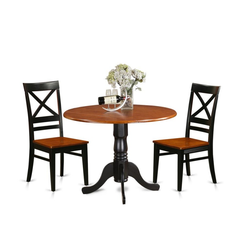 3 Pc Kitchen Table Set-Dining Table And 2 Wooden Kitchen Chairs