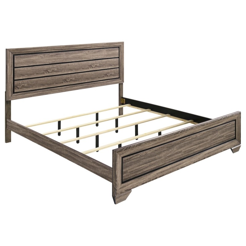 Kauffman Wood Eastern King Panel Bed Washed Taupe