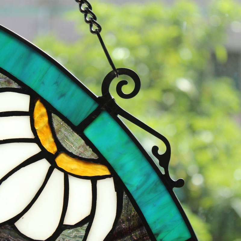 Chloe Lighting Green Darner Tiffany-Style Dragonfly Stained Glass Window Panel 20" Height