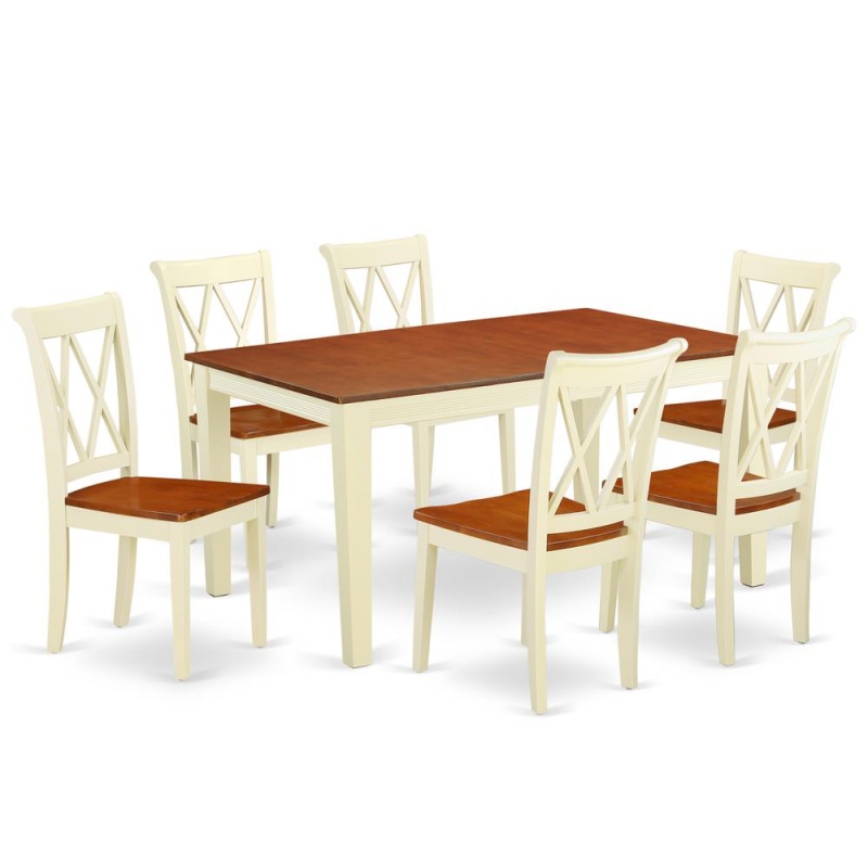 Dining Room Set Buttermilk & Cherry, Nicl7-Bmk-w
