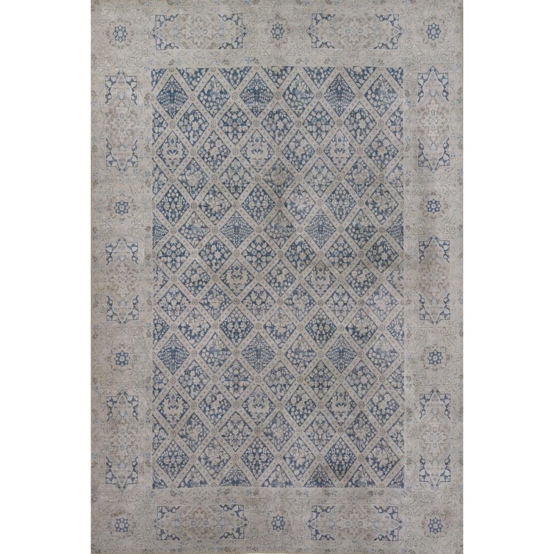 Traditional Rectangle Area Rug, Blue, 5' X 7'6"