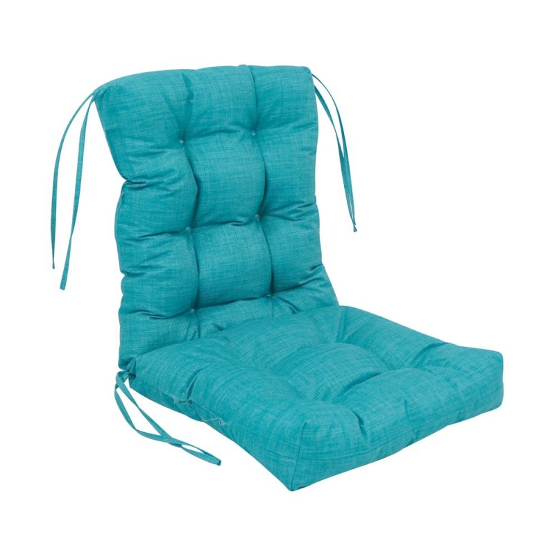 18-Inch By 38-Inch Spun Polyester Solid Outdoor Tufted Chair Cushion