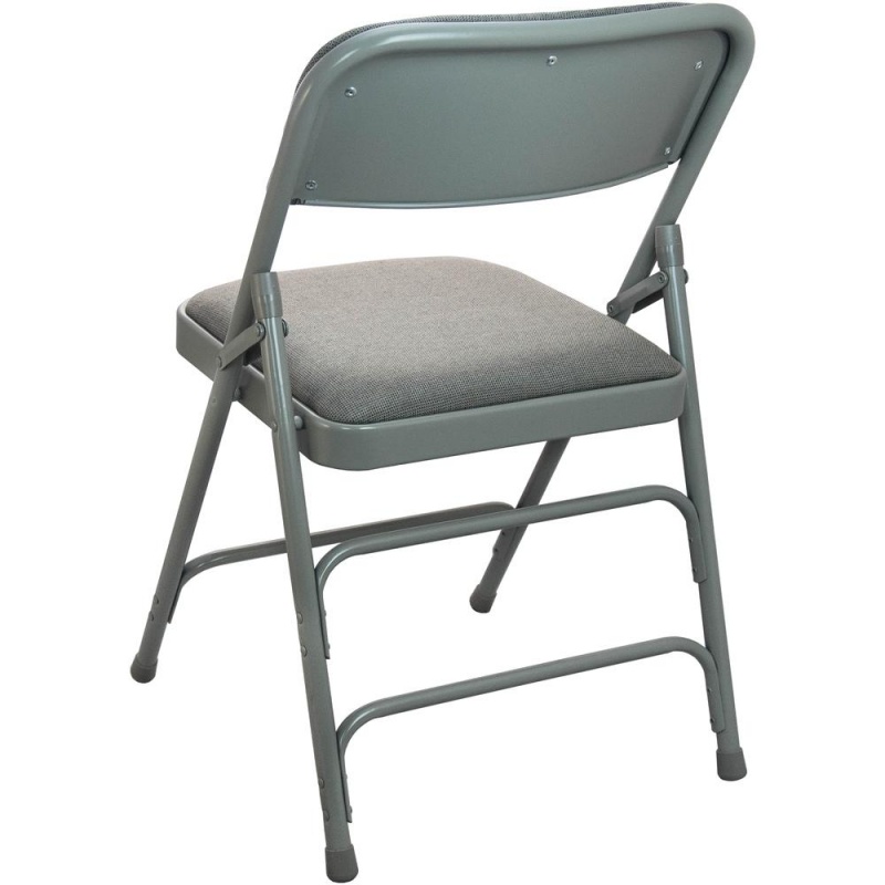 Advantage Grey Padded Metal Folding Chair - Grey 1-In Fabric Seat