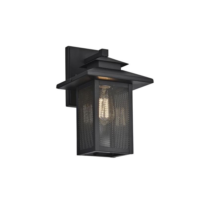 Chloe Lighting Ironclad Transitional 1 Light Textured Black Outdoor Wall Sconce 13" Height