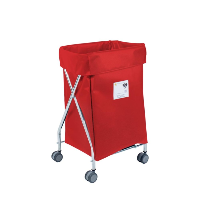 Narrow Collapsible Hamper With Red Vinyl Bag, 5 Bushel Capacity