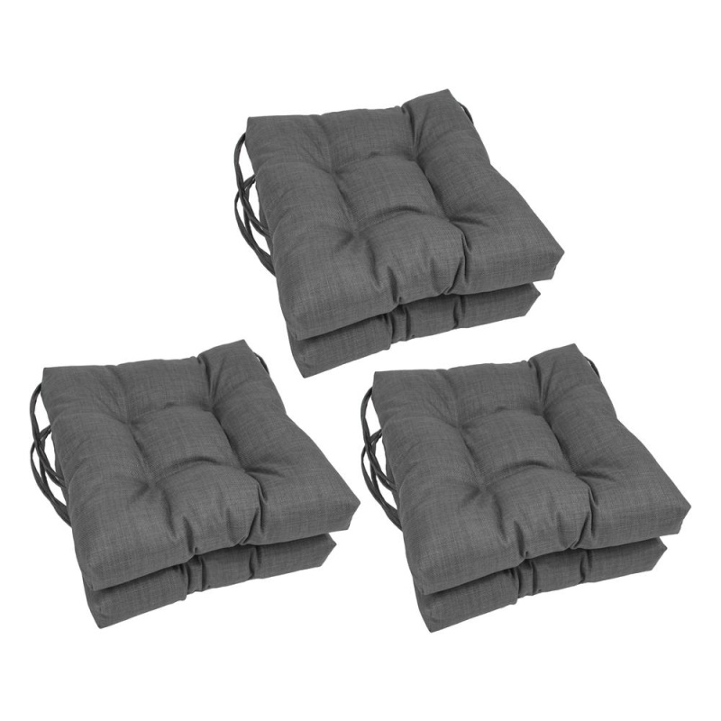 16-Inch Spun Polyester Solid Outdoor Square Tufted Chair Cushion