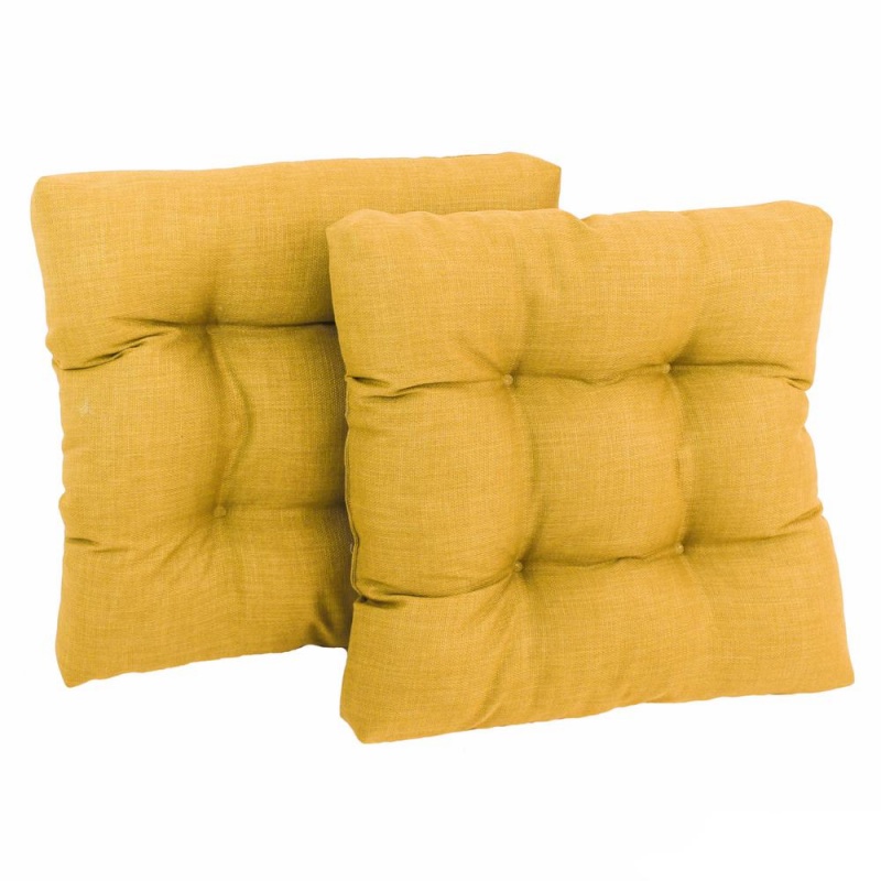 19-Inch Squared Spun Polyester Tufted Dining Chair Cushion (Set Of Two)