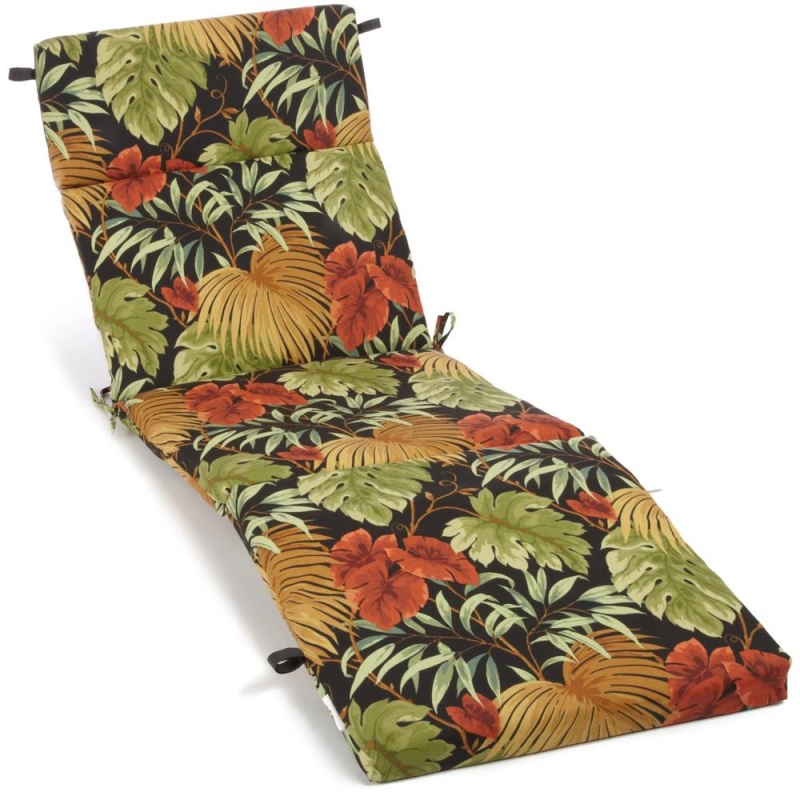 72-Inch By 24-Inch Patterned Polyester Outdoor Chaise Lounge Cushion