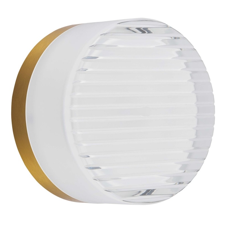 15W Wall Sconce in Aged Brass with Clear & Frosted Acrylic Diffuser