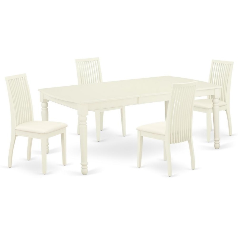East West Furniture Linen White Dining Room Set