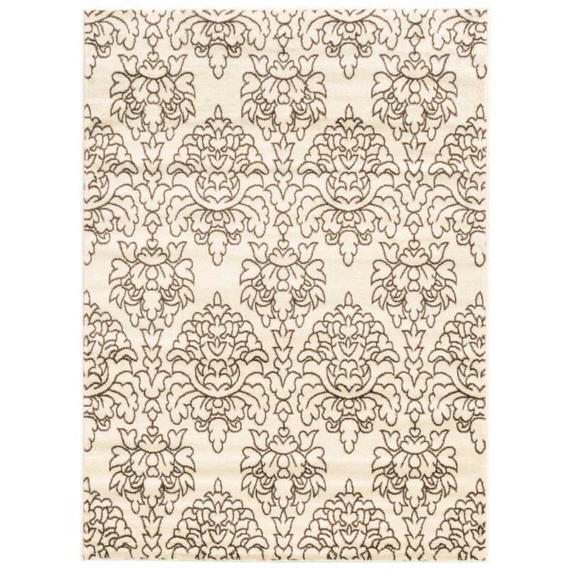 Elegance Damask Cream & Brown 8' X 10', Rug