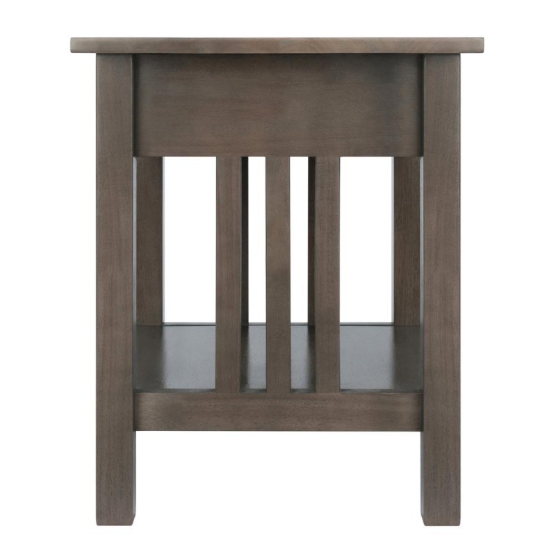 Stafford End Table, Oyster Gray