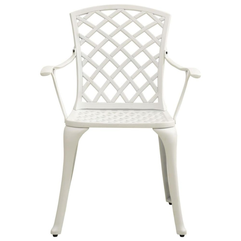 Vidaxl Garden Chairs 2 Pcs Cast Aluminum White 5574