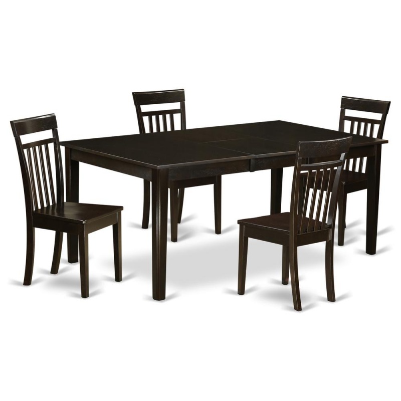 5 Pc Dining Room Set For 4-Table With Leaf Along With 4 Dining Chairs