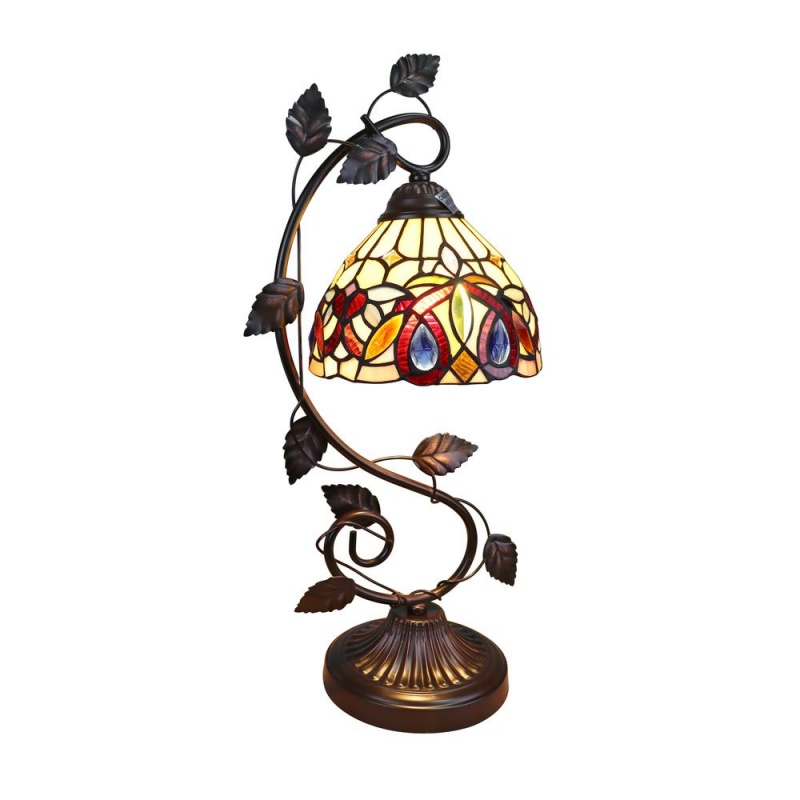 Chloe Lighting Serenity Victorian Tiffany-Style Dark Bronze 1 Light Table Lamp 8 " Wide