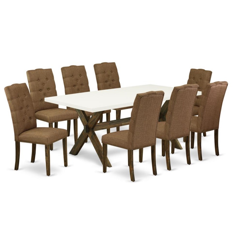 9-Piece Kitchen Table Set with 8 Dining Room Chairs