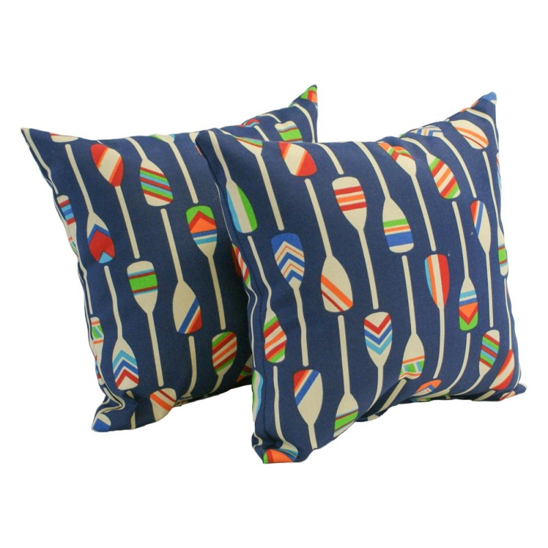 Spun Polyester 17-Inch Outdoor Throw Pillows (Set of 2)