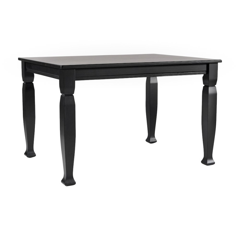 Traditional Style Commercial Grade 47 Inch Dining Table For 4, Black Matte
