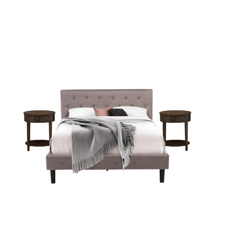 3 Piece Bed Set with 2 Nightstands