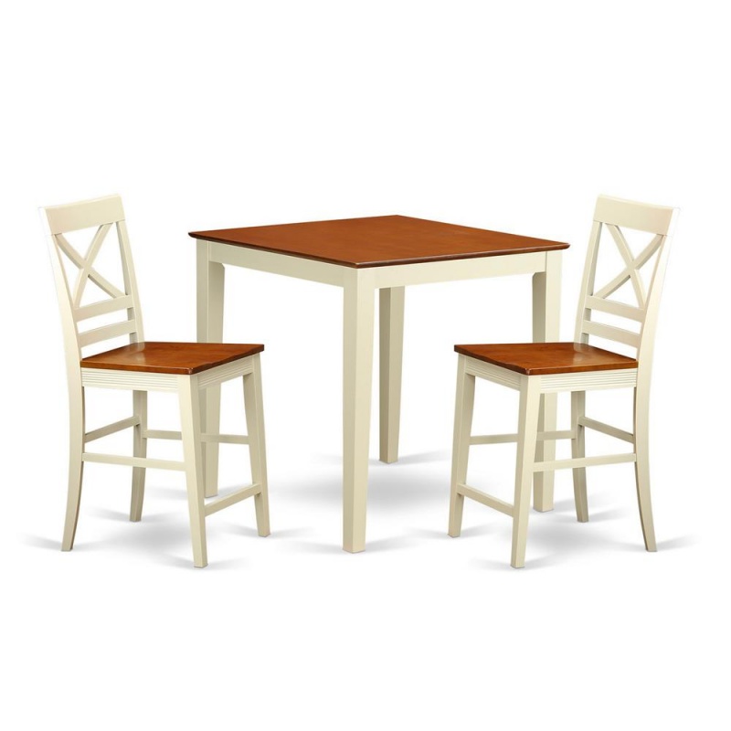 3 Pc Dining Counter Height Set-Pub Table And 2 Dining Chairs