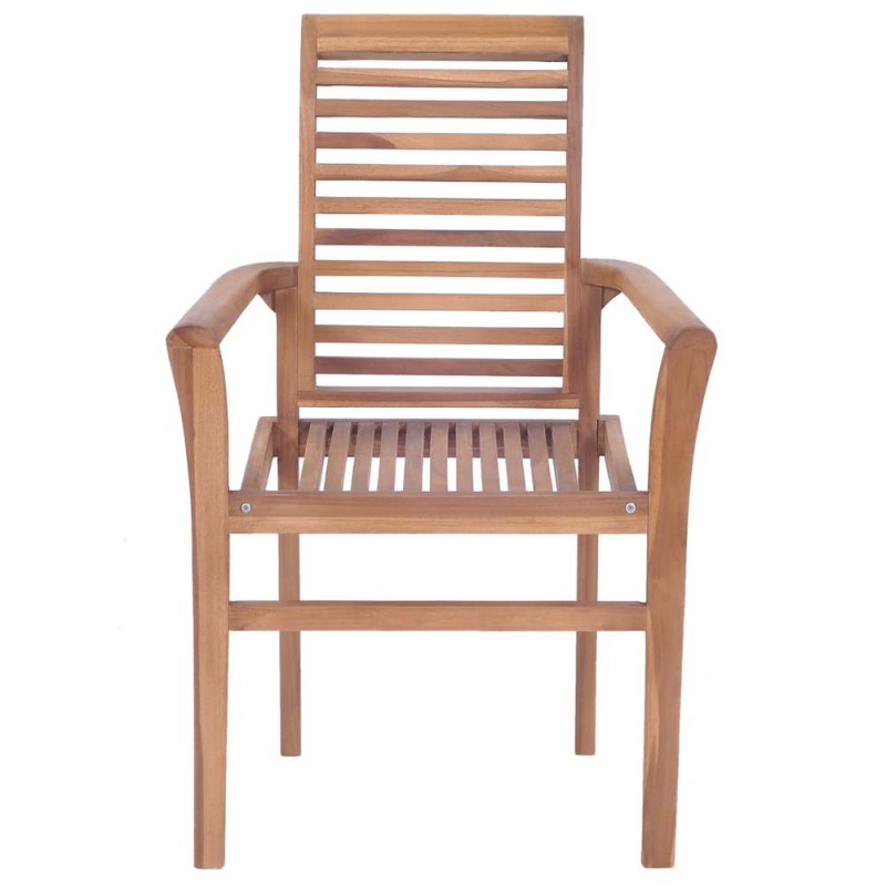Vidaxl Dining Chairs 4 Pcs With Black Cushions Solid Teak Wood 2644