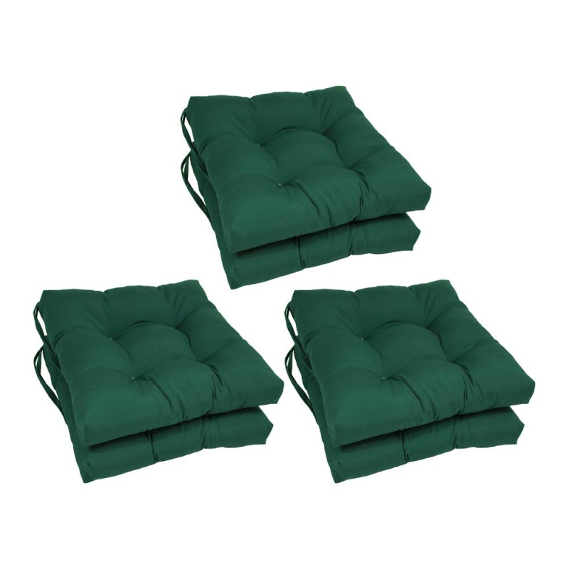 16-Inch Solid Twill Square Tufted Chair Cushions (Set Of 6) 916X16sq-T-6Ch-Tw-Fg