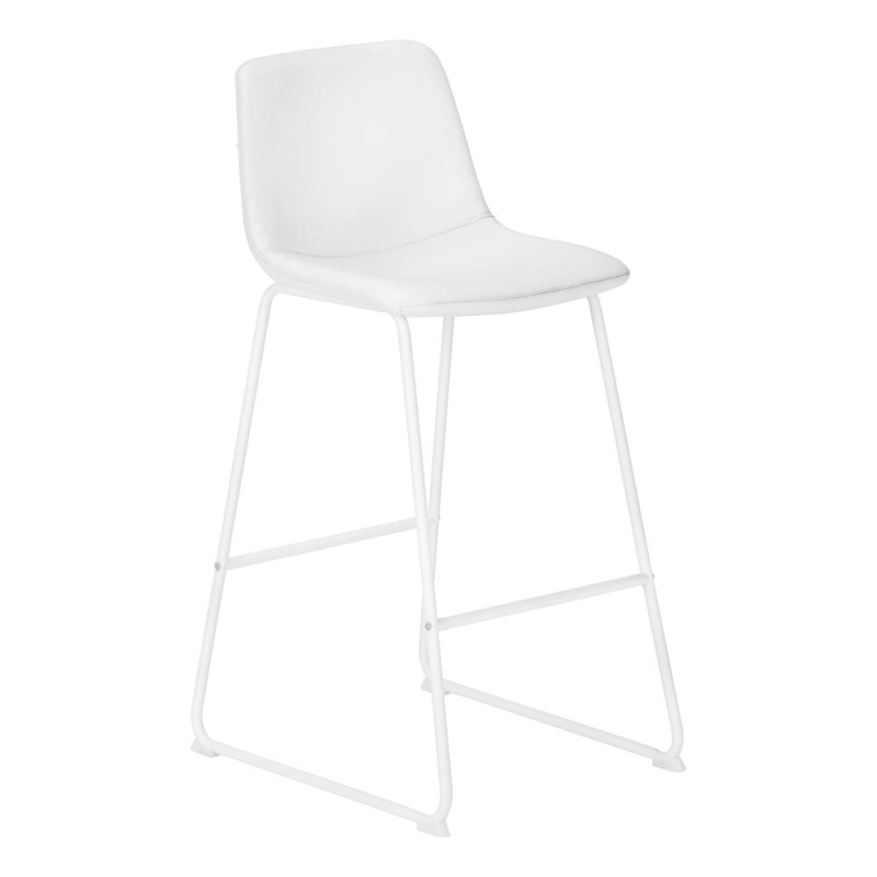 Monarch Office Chair, Bar Height, Standing, Computer Desk, Work, White Leather Look