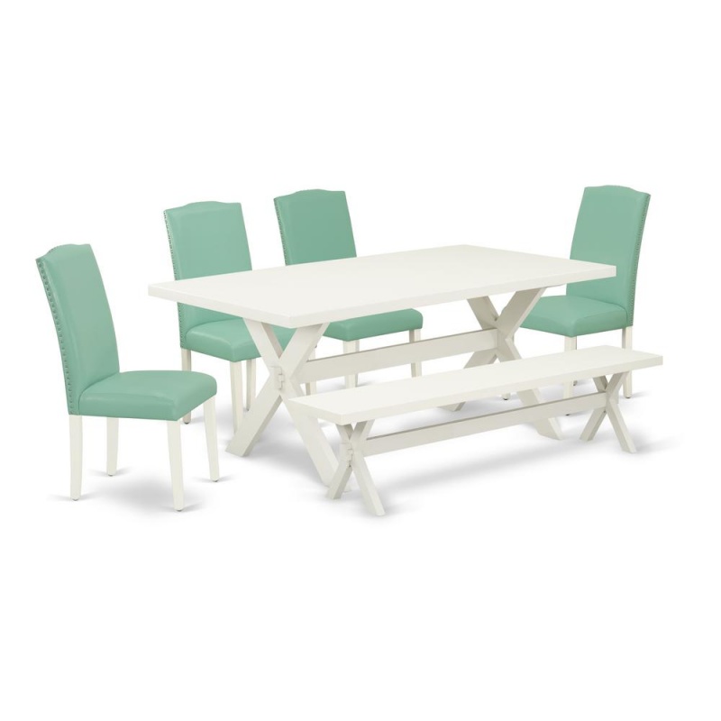 6-Piece Linen White Dining Set