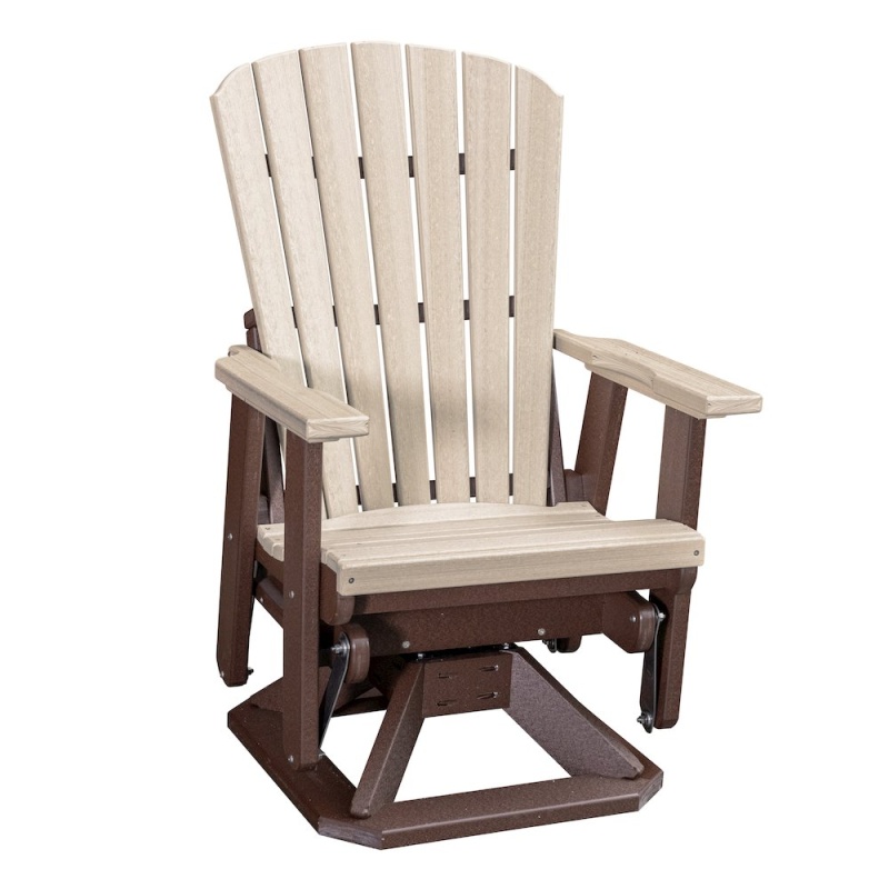 Fan Back Swivel Glider In Birchwood On A Tudor Brown Base