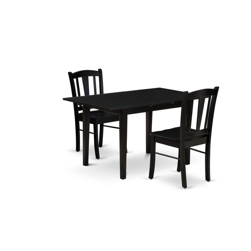 3-Piece Kitchen Dining Set with Butterfly Leaf Table