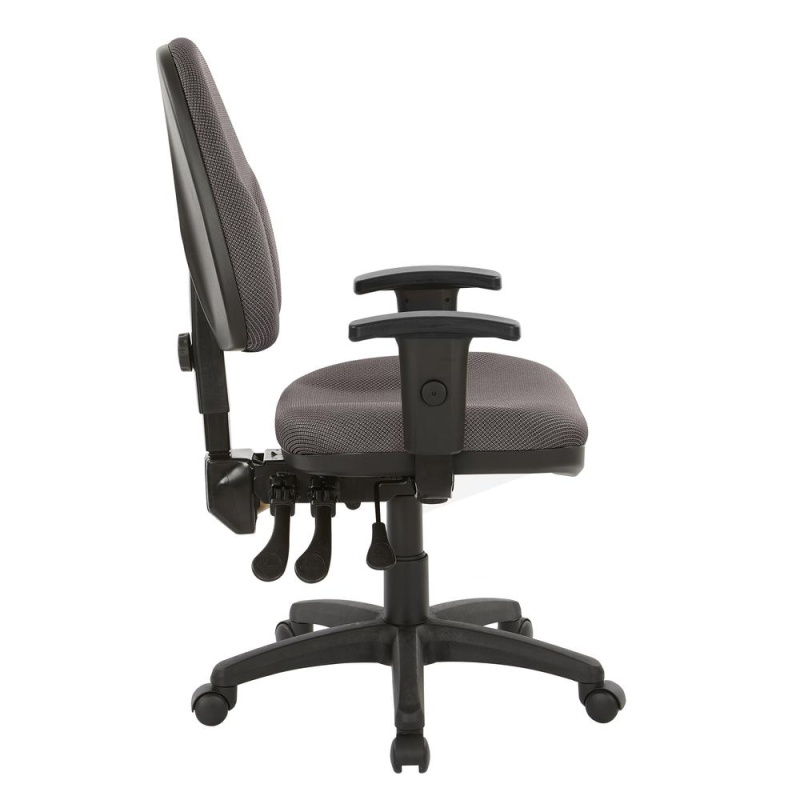 Dual Function Ergonomic Chair With Adjustable Back Height In Diamond Shale Fabric, 36427295