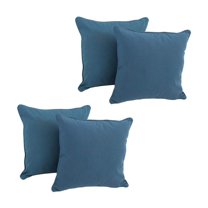 18-Inch Double-Corded Solid Twill Square Throw Pillows With Inserts (Set Of 4) 9810-Cd-S4-Tw-In