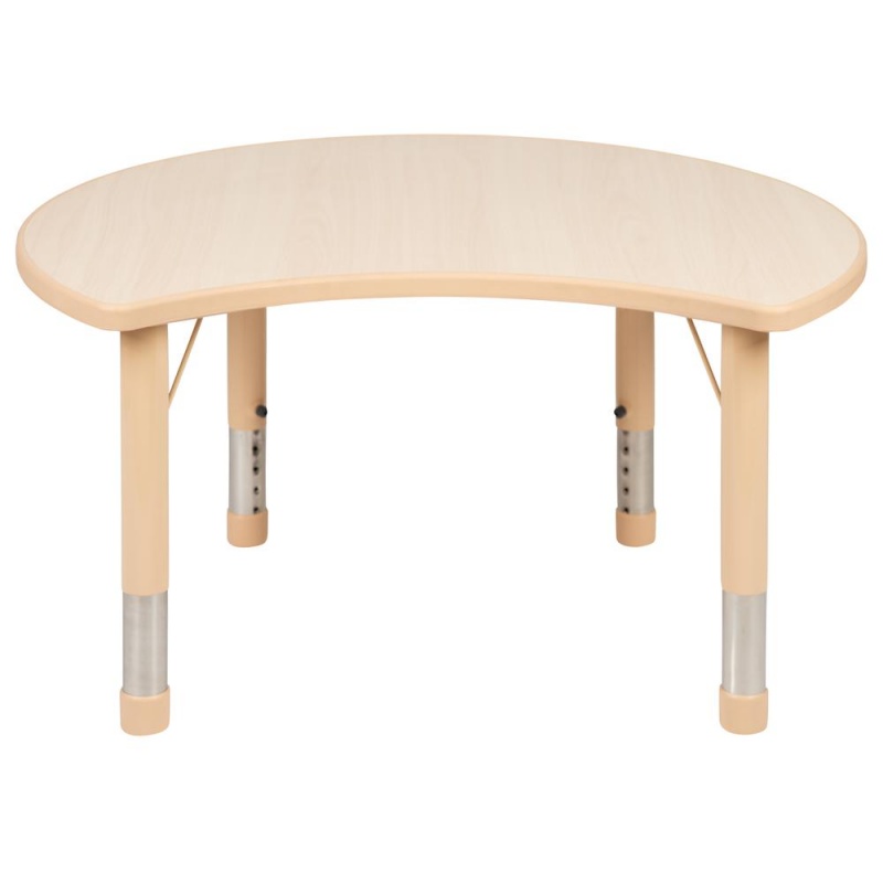 25.125"W X 35.5"L Crescent Natural Plastic Height Adjustable Activity Table