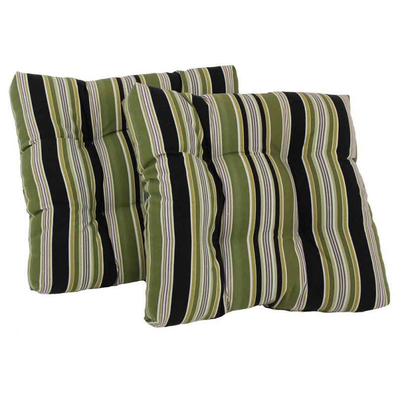 19-Inch Squared Spun Polyester Tufted Dining Chair Cushion (Set Of Two)