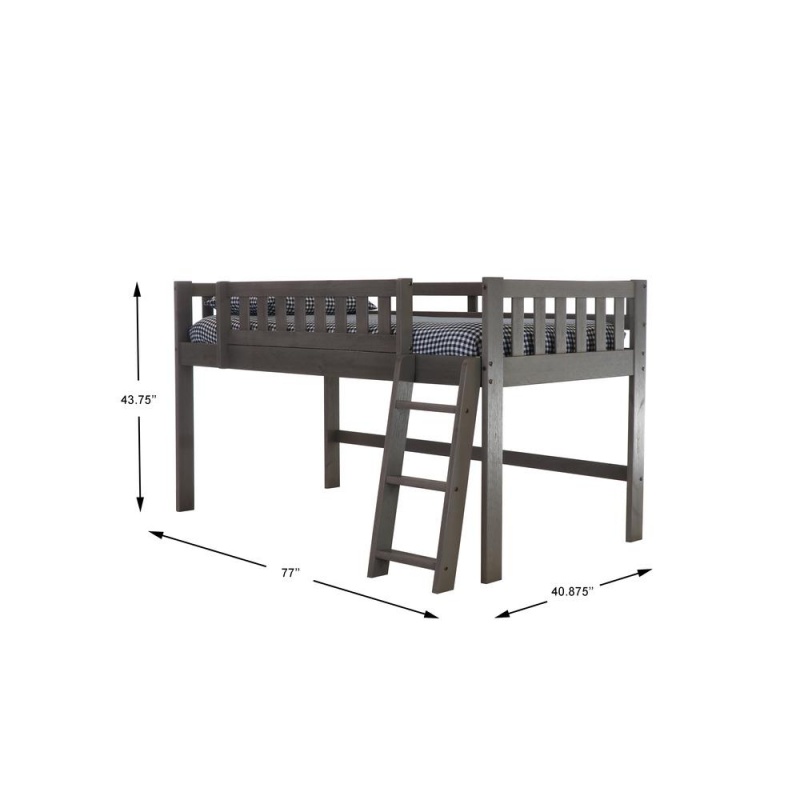 Os Home And Office Model Charcoal Gray Twin Low Loft Bed