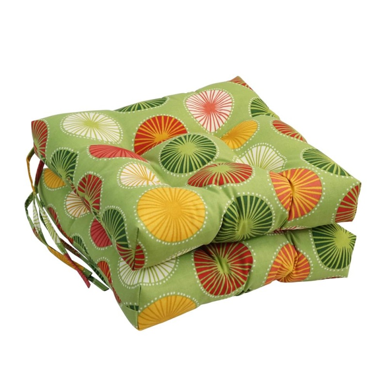 16-Inch Spun Polyester Outdoor Square Tufted Chair Cushion