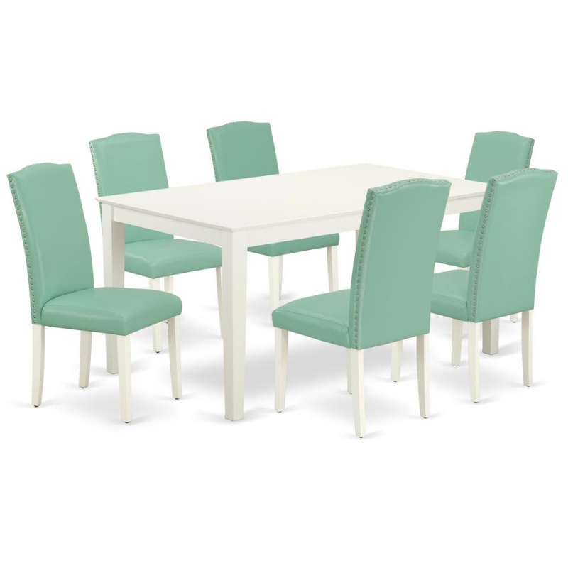 East West Furniture Linen White Dining Room Set