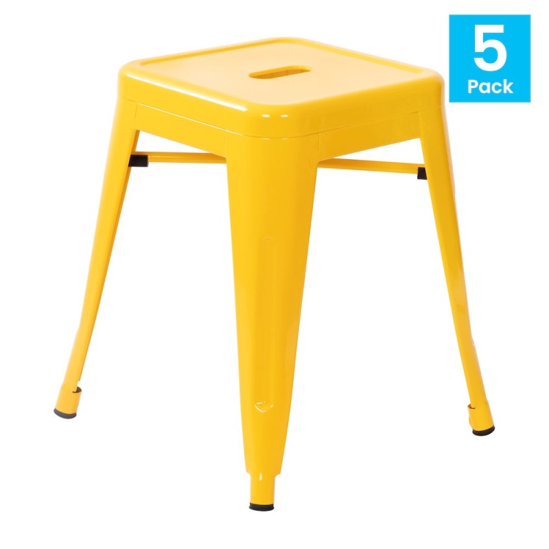 Set of 4 Space Saving 18 Inch Indoor Dining Stool