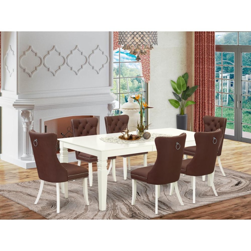 7 Piece Dining Set with Rectangle Kitchen Table