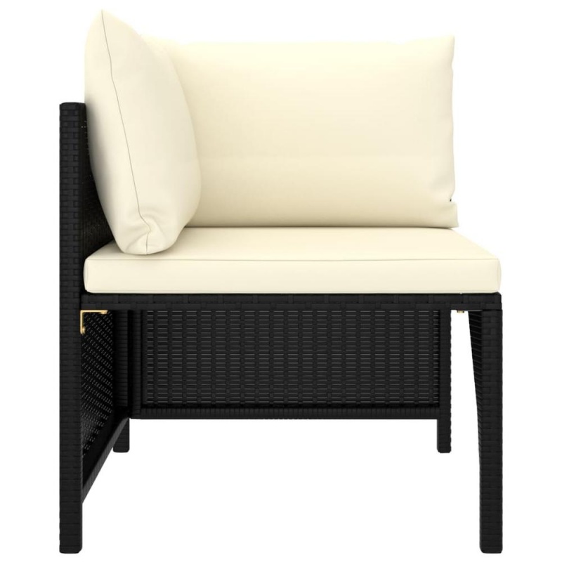 Vidaxl 6 Piece Garden Lounge Set With Cushions Poly Rattan Black 9782
