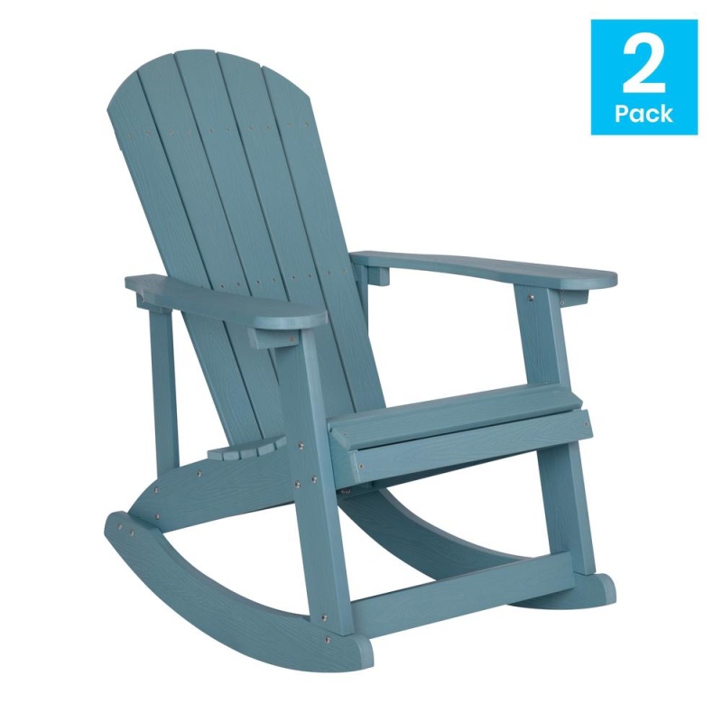 Adirondack Rocking Chair In Sea Foam - Set Of 2