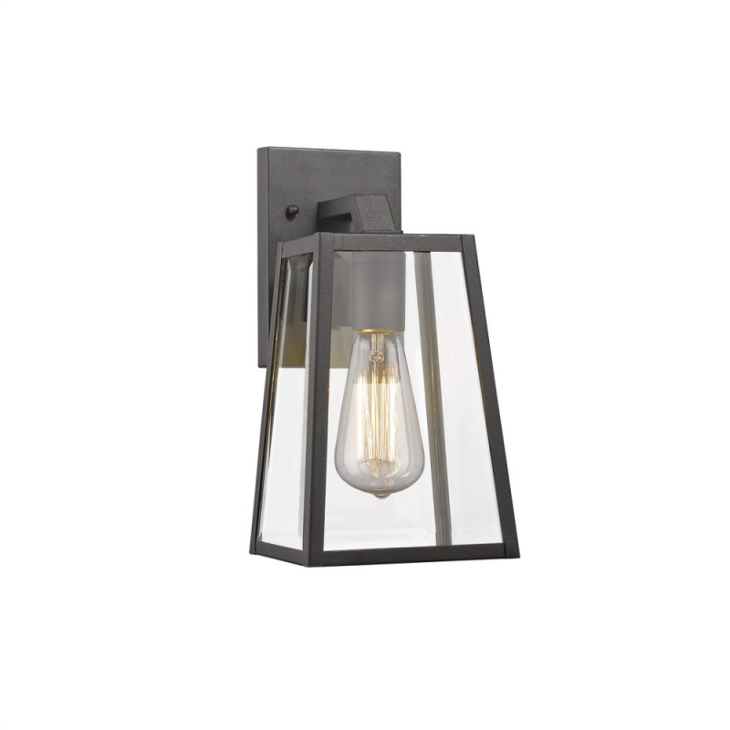 Leodegrance Transitional 1 Light Black Outdoor Wall Sconce 11" Height