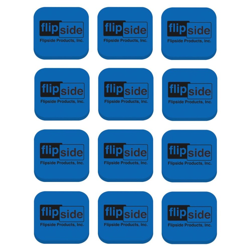 Flipside Magnetic Whiteboard Student Erasers - Blue - Square - Eva Foam - 2" Width X 2" Height X - 2" Length - 12 / Set - Magnetic