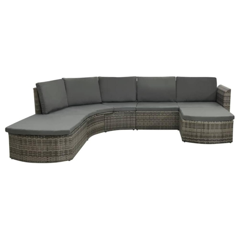 Vidaxl 4 Piece Garden Lounge Set With Cushions Poly Rattan Gray 2176