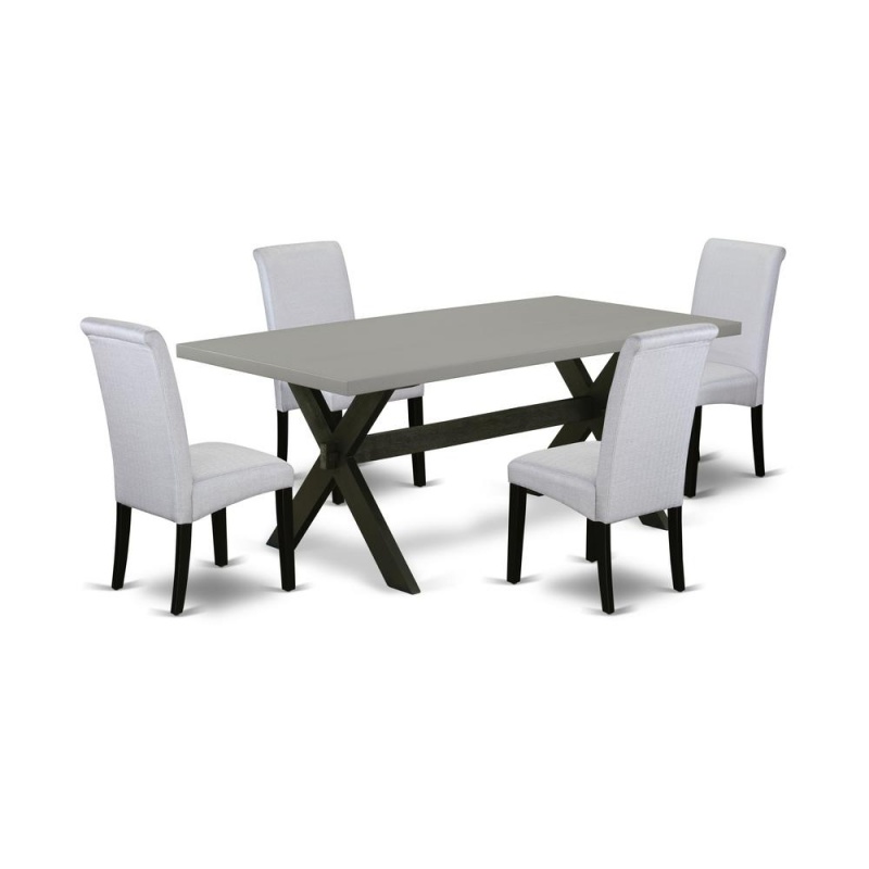 5-Pc Dining Room Table Set with 4 Parson Chairs