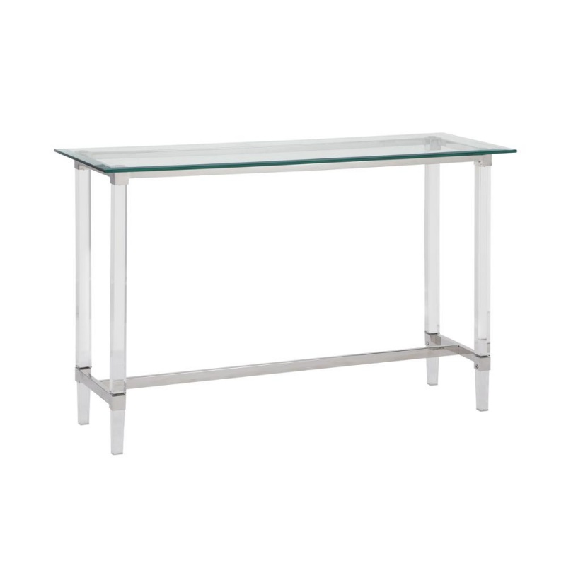 Acrylic Glass 3 Piece Coffee Table Set: Coffee, End, Console Table W/Glass Shelf