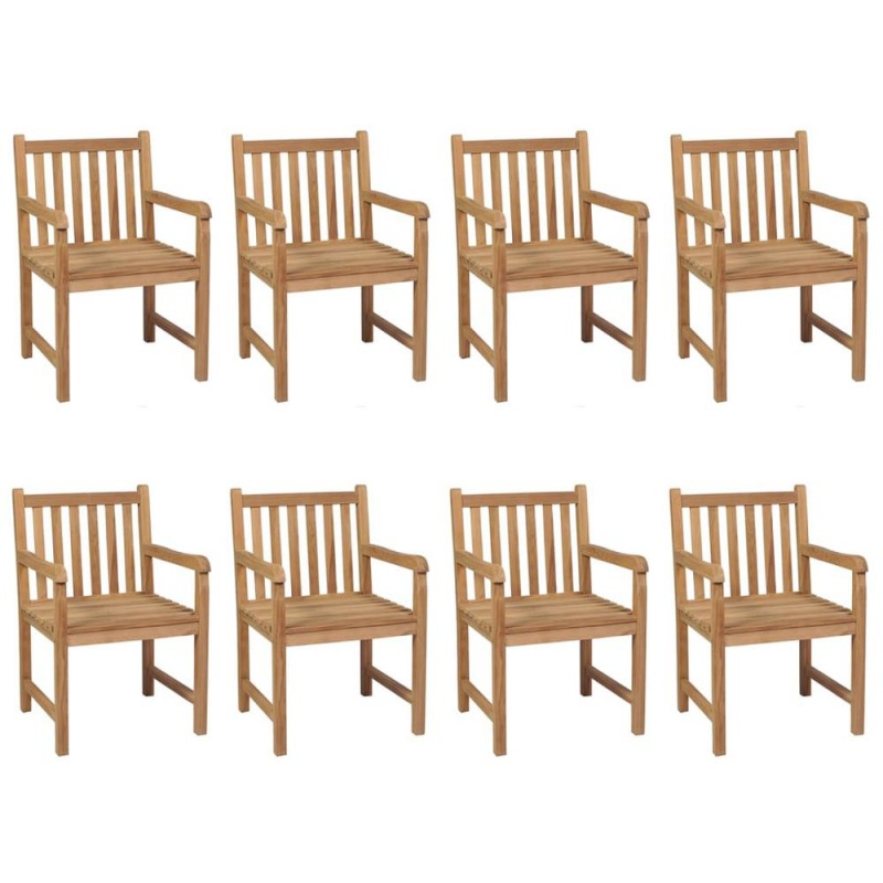 Vidaxl Garden Chairs 8 Pcs With Anthracite Cushions Solid Teak Wood 3073